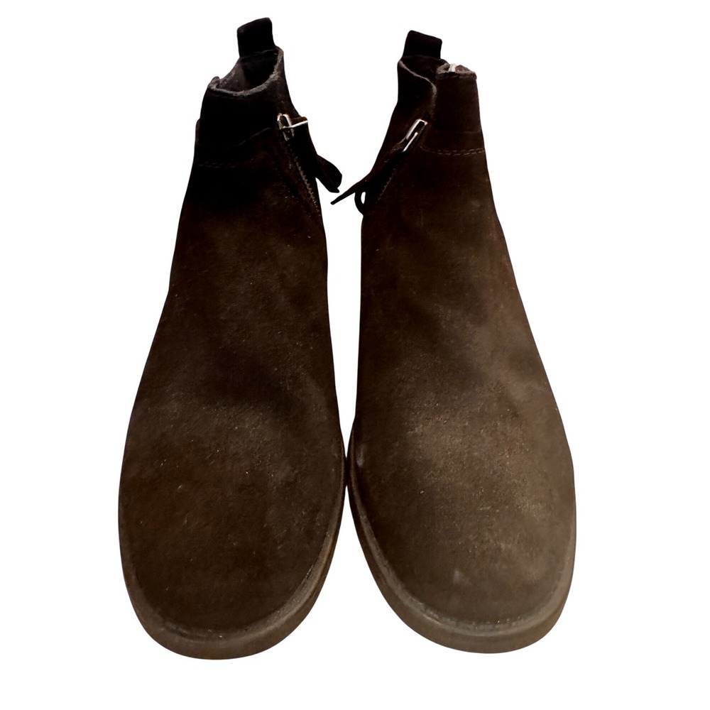 Easy Spirit Womens Black Suede‎ Chelsea Booties Side Zip Block Heel Size 10M
